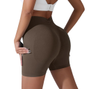 Pantaloni scurți sport pentru femei, talie înaltă, elastici, pentru antrenament, slăbire, fitness, yoga, alergare, sală de sport 5