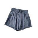 Pantaloni scurți sportivi pentru femei cu talie înaltă, cu șnur, cu buzunare, uni, din poliester, șorturi funcționale ușoare pentru exerciții 7