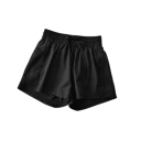Pantaloni scurți sportivi pentru femei cu talie înaltă, cu șnur, cu buzunare, uni, din poliester, șorturi funcționale ușoare pentru exerciții 5