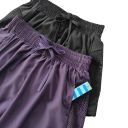 Pantaloni scurți sportivi pentru femei cu talie înaltă, cu șnur, cu buzunare, uni, din poliester, șorturi funcționale ușoare pentru exerciții 2