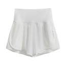 Pantaloni scurți sportivi pentru femei cu talie înaltă și buzunare, uni, din poliester și spandex, pantaloni scurți elastici funcționali pentru alergare și fitness 5