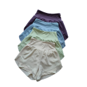 Pantaloni scurți sportivi pentru femei cu talie înaltă, uni, din nylon, poliester, spandex, pantaloni scurți elastici pentru fitness 5