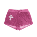 Pantaloni scurți strălucitori și strâmți pentru femei, cu șnur, sport, cu model de cruce cu diamant, elastici, pentru vară 5