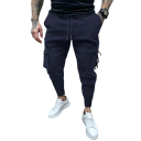Pantaloni slim casual pentru bărbați cu mai multe buzunare Pantaloni eleganți cu croială slim Pantaloni confortabili cu buzunare 3