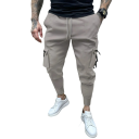 Pantaloni slim casual pentru bărbați cu mai multe buzunare Pantaloni eleganți cu croială slim Pantaloni confortabili cu buzunare 2