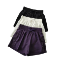 Pantaloni sportivi da donna con vita alta, cordino e tasche, in tinta unita, in poliestere, pantaloni leggeri funzionali per l'allenamento 3