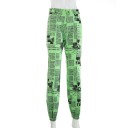 Pantaloni verdi da donna con scritte 3