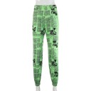 Pantaloni verzi de damă cu inscripții 1