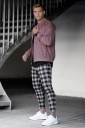 Pantalons à carreaux pour hommes F1415 2