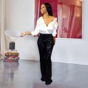 Pantalons à paillettes pour femmes A376 4