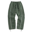 Pantalons amples pour hommes avec taille élastique et cordon de serrage en bas des jambes, complétés par un passepoil contrasté sur le côté et des poches latérales 1