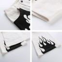 Pantalons blancs pour femmes avec des flammes 4