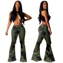 Pantalons camouflés pour femmes évasés 5