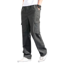 Pantalons cargo en coton pour hommes Pantalons de travail d'été Pantalons décontractés avec poches Coupe confortable Pantalons d'extérieur de printemps Matériau léger 4