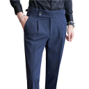 Pantalons de costume pour hommes avec poches Coupe droite élégante Pantalons stylés et confortables Polyester 3