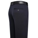 Pantalons de costume pour hommes avec poches Coupe droite élégante Uni Pantalons confortables pour hommes au travail et aux célébrations 4