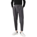 Pantalons de costume pour hommes avec poches Unis Couleur Élégant coupe droite Pantalons confortables pour hommes au travail ou lors 3