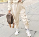 Pantalons de jogging en peluche blancs pour femmes 1