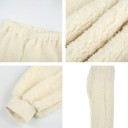 Pantalons de jogging en peluche blancs pour femmes 4