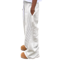 Pantalons de jogging pour femmes unis avec des rayures sur les côtés à cordon de serrage en polyester vêtements de sport décontractés 3