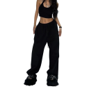 Pantalons de jogging pour femmes Unis en polyester avec cordon de serrage Pantalons confortables pour le temps libre au quotidien 1
