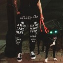 Pantalons de survêtement noirs pour femmes avec inscriptions 4