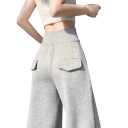 Pantalons de survêtement pour femmes à taille haute avec cordon en polyester et coton unis, confortables, stylés, idéaux pour un usage 6