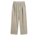 Pantalons de survêtement pour hommes unis avec doublure en fourrure à l'intérieur, avec poches, à cordon, polyester, spandex, coupe 9