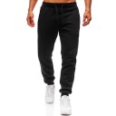 Pantalons de survêtement pour hommes unis en polyester avec cordon de serrage Confortables et pratiques pour un usage quotidien et les loisirs 3