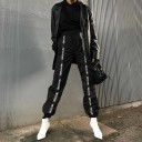 Pantalons jogger noirs pour femmes avec inscription 3