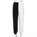 Pantalons jogger pour femmes noir et blanc 1