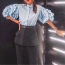 Pantalons longs pour femmes avec ceinture 2