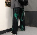 Pantalons noirs à motif pour femmes 1