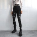 Pantalons noirs pour femmes avec ceintures 5