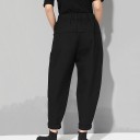 Pantalons pour femmes avec taille élastique noirs 3