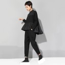 Pantalons pour femmes avec taille élastique noirs 5