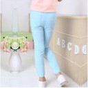 Pantalons pour filles avec taille élastique - Bleus 2