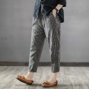 Pantalons rayés pour femmes avec taille élastique 1