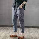 Pantalons rayés pour femmes avec taille élastique 2