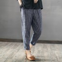 Pantalons rayés pour femmes avec taille élastique 4
