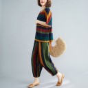 Pantalons rayés pour femmes B1093 3