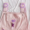 Pantalons roses pour femmes avec bretelles 5