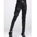 Pantalons stretch pour femmes noirs 2