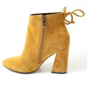 Pantofi cu toc de piele intoarsa de dama J3229 4