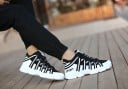 Pantofi de baschet pentru bărbați și femei Design cu dungi accentuate Talpă masivă Șnururi clasice Din piele PU și cauciuc Pentru baschet 6
