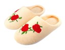 Pantoufles en peluche pour femmes avec imprimé de roses 7