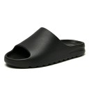 Pantoufles noires antidérapantes avec semelle douce Pantoufles légères et confortables à enfiler à la maison Design minimaliste simple Chaussures modernes pour la maison 2