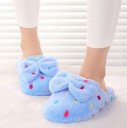 Pantoufles pour femmes à pois et nœud 2