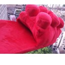 Pantufas em forma de bloco de construção para homens e mulheres Presente engraçado Superfície felpuda com saliências redondas Tamanho 4