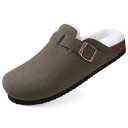 Pantuflas de corcho y ante con soporte para el arco, forro suave y peludo, cálidas y anatómicas, para mujer y hombre, para el invierno. 5